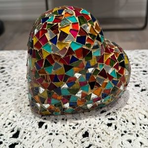 Broken glass heart decorative piece